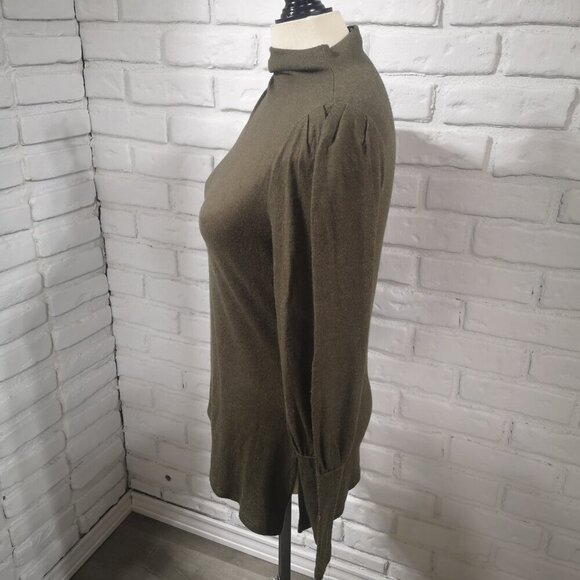 RW&CO. Ladies Size Medium Brown Lightweight Mock Neck Sweater - Picture 7 of 10